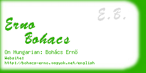 erno bohacs business card
